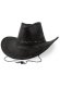 Cowboy Hat Adult - Leather Look Black Distressed Cowboy Hat Adult - Leather Look Black Distressed
