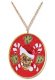 Santa Medallion Candy Cane * Santa Medallion Candy Cane *