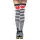 Striped Stockings with Red Hearts Adult * Striped Stockings with Red Hearts Adult *
