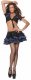 Blue Plaid Ruffled Skirt With Blue Plaid Trimmed Black Tie Top * Blue Plaid Ruffled Skirt With Blue Plaid Trimmed Black Tie Top *
