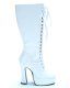 White Patent Lace Up Boots *