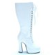 White Patent Lace Up Boots *